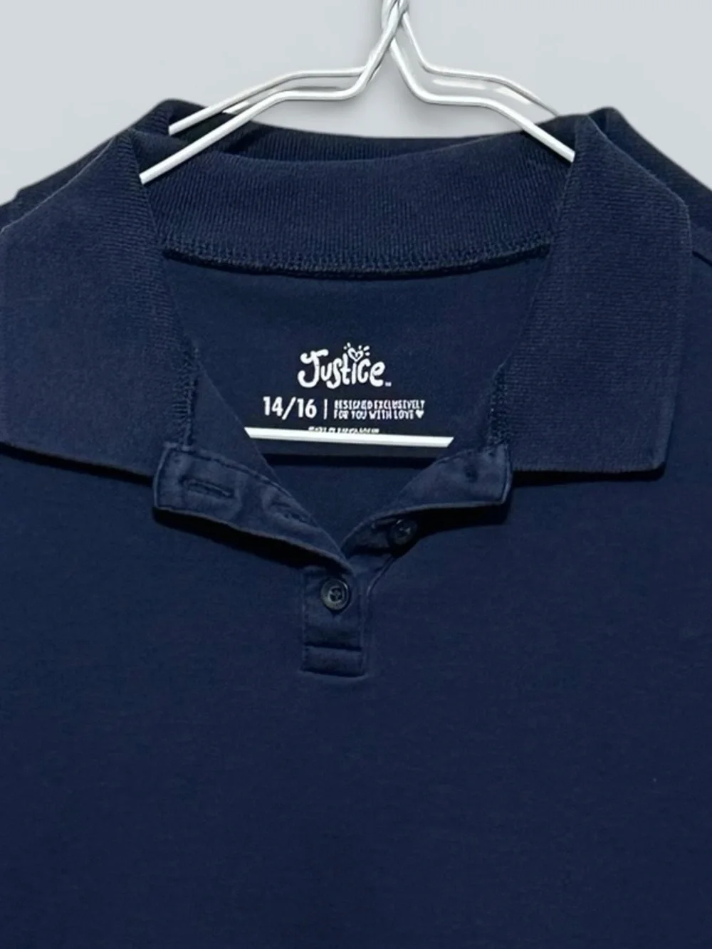 Justice Navy Short Sleeve Polo Top (set of 2)- Girls